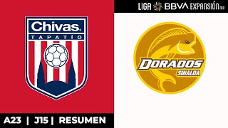 Resumen  Tapatío vs Dorados  Jornada 15  Apertura 2023  Liga BBVA Expansión MX [upl. by Ahtnamys]