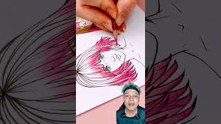 LUKIS RAMBUT YANG BENER DAN SALAH⁉️ drawing hairsketch hairart art draw anime sketch [upl. by Ellened625]