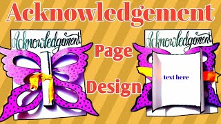 How to make acknowledgement page for project file school projects ideas [upl. by Divadnoj]