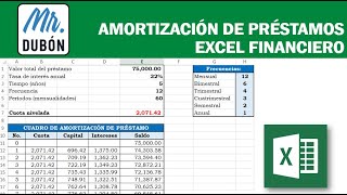 Amortización de Préstamos  Excel Financiero Parte 2 [upl. by Sylera]