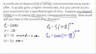 Compound interest CD example [upl. by Llemart]