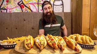 EVERYBODYS UNBEATEN HOT DOG PLATTER CHALLENGE  BeardMeatsFood [upl. by Malilliw]