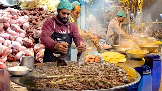 PAKISTANI STREET FOOD  BUTTER GOAT BRAIN KIDNEY OFFAL STEW  SPICY TAWA KATA KAT [upl. by Partan]