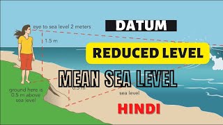 Datum Reduce Level Mean Sea Level  ENGINEERING SURVEY  Hindi  Civil Engineering [upl. by Aiderfla]