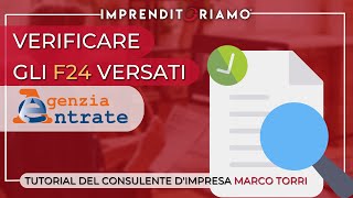 Verificare gli F24 versati  Servizio dellAgenzia delle Entrate [upl. by Anonyw]