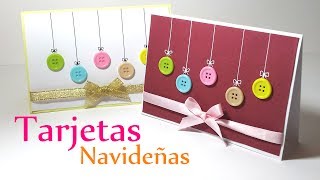 Manualidades para Navidad TARJETAS de NAVIDAD con Botones  DIY Innova Manualidades [upl. by Ludie]