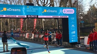 Barcelona Half Marathon 2023 Winners eDreams Mitja Marató de BCN Spain [upl. by Anaujnas]