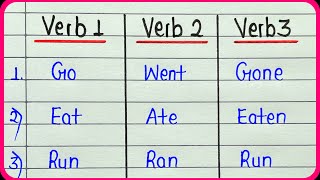 Verb forms V1 V2 V3  20 Verb list in English grammar  Present past past participle [upl. by Orten]