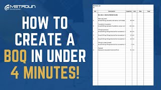 How to Create a BoQ in Under 4 Minutes [upl. by Arihk]