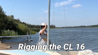 Rigging the CL 16  sailboat rake downhaul cl16 [upl. by Hanonew653]