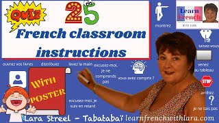 French Classroom instructions  25 French commands to help you understand your French teacher [upl. by Ora]