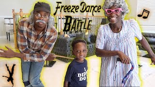 Freeze Dance Challenge With Greedy Granny amp Grumpy Grandpa [upl. by Nibot]