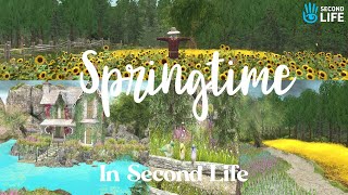 SPRINGTIME IN SECONDLIFE  Building Landscaping and exDecorating [upl. by Holofernes]