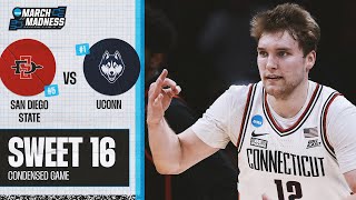 UConn vs San Diego State  Sweet 16 NCAA tournament extended highlights [upl. by Pinsky]