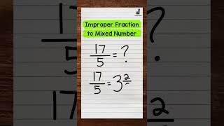 Improper Fractions to Mixed Numbers  Math with Mr J Shorts [upl. by Malka]