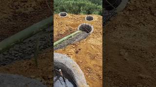 The process of pouring concrete for the pile foundation of the bridge on the mountain [upl. by Wehttan]