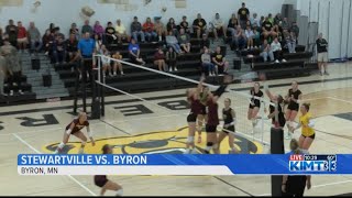 The Byron Bears volleyball team is still undefeated after knocking off the Stewartville Tigers [upl. by Esilana]