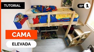 CAMA ELEVADA DE MADERA 🔨 Cómo hacerla paso a paso Tendrás más espacio en tu habitación [upl. by Davison]