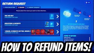 HOW TO USE REFUND REQUEST TOKENS IN FORTNITE  Fortnite Battle Royale [upl. by Nyluqcaj]