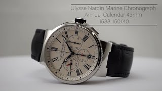 Ulysse Nardin Marine Chronograph Annual Calendar 43mm 153315040 [upl. by Ndnarb]