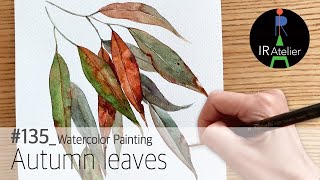 가을낙엽수채화 단풍 Painting Autumn Leaves in Watercolor [upl. by Bourn]