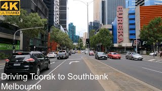 Driving Toorak to Southbank  Melbourne Australia  4K UHD [upl. by Atikram]