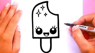 How to draw a cute Ice cream pop Draw cute things [upl. by Akived]