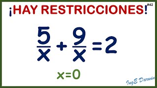 Las ecuaciones con fracciones tienen restricciones atención con la solución  1 ejercicio [upl. by Lyrpa351]