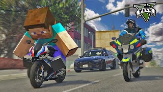 STEVE BRAQUE UNE BANQUE EN BMW S1000RR ET REND DINGUE LA GENDARMERIE  GTA V RP MOD [upl. by Enened]