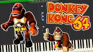 Donkey Kong 64  DK Rap Theme Piano Tutorial Synthesia [upl. by Ydiarf]