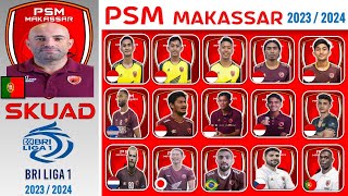 RESMI  Daftar Lengkap Skuad Pemain PSM Makassar Liga 1 20232024 [upl. by Lertram]