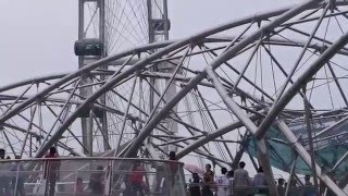 The Helix Bridge  Pedestrian Bridge Links Marina Centre with Marina South in Marina Bay Area [upl. by Graff469]