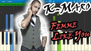 KMaro  Femme Like You Piano Tutorial Synthesia [upl. by Ellenej]