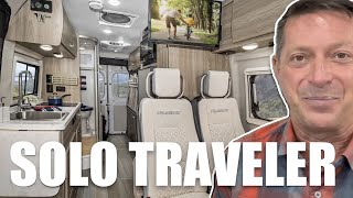 BEST VAN FLOOR PLAN for a Solo Vanlife Traveler 2023 Winnebago Travato 59GL [upl. by Neslund]