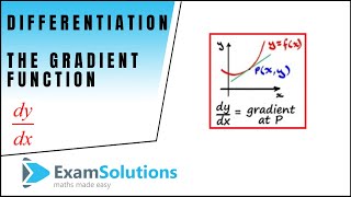 Differentiation  gradient function dydx  Calculus by ExamSolutions [upl. by Allyn]