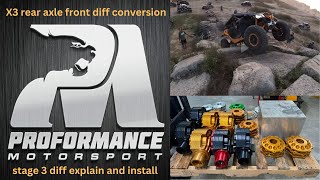 proformance motorsports rear axle conversion front diff explained and installed [upl. by Hanoj]