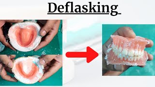 Deflasking of complete denture  Removal of denture from flask  Acrylisation of complete denture [upl. by Newton]