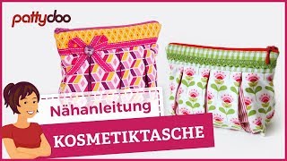 Anleitung Kosmetiktasche mit Reißverschluß nähen  auch für Anfänger [upl. by Sitof]