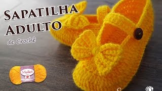 Sapatilha de Crochê Adulto  Mollet  Professora Simone Parte 1 [upl. by Tnilk437]