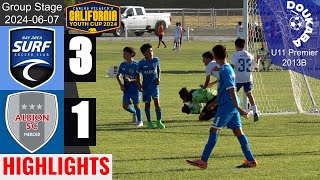 Bay Area Surf 13B PreMLS 31 Albion Merced 13B  CA Youth Cup U11  20240607  HL [upl. by Leunamne155]