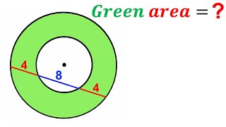 Can you find area of the Green shaded region  Annulus  math maths  geometry [upl. by Dollar469]