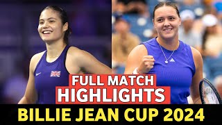 Emma Raducanu vs Jule Niemeier Highlights Today Billie Jean King Cup 2024 BJK  Wta TENNIS 2024 [upl. by David416]