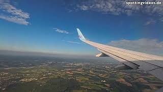 Onboard TUIfly B737800 DABMQ  Landing at DUS  20240805 [upl. by Nauqan810]