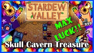 Stardew Valley  Skull Cavern with MAX LUCK and 999 STAIRCASES  How Many Treasure Rooms can I get [upl. by Abbie]