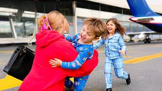 Kids Reaction to Mom Coming Home FINALLY ✈️💔 [upl. by Eldrida]