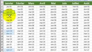 Excel Calendrier perpétuel facile [upl. by Birmingham]