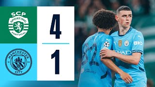 HIGHLIGHTS Sporting CP 41 Man City  Foden Gyorkeres hattrick amp Araujo goals [upl. by Eserehs298]