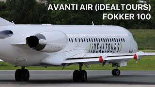 iDEALTOURS AVANTI AIR FOKKER 100 DEPARTURE FROM INNSBRUCK [upl. by Michaud]