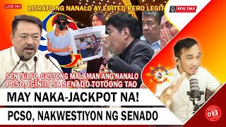 EXPOSÉ PAGBUSISI NI SEN TULFO HINARAP ANG MANAGER NG PCSO INAMIN ANG LI RATO NG NANALO [upl. by Ainerol]