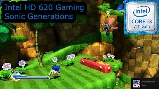 Intel HD 620 Gaming  Sonic Generations  i37100U i57200U i77500U Kaby Lake [upl. by Sukul]